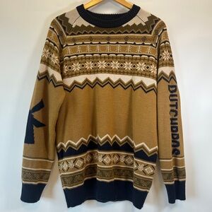 Dutch‎ Bros Men’s Unisex Medium Nordic Fair Aisle Holiday Sweater Limited Ed